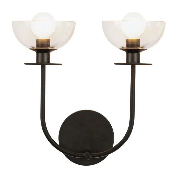 Alora Mood Sylvia 2 lt Wall Light - Brushed Gold/ Matte Black