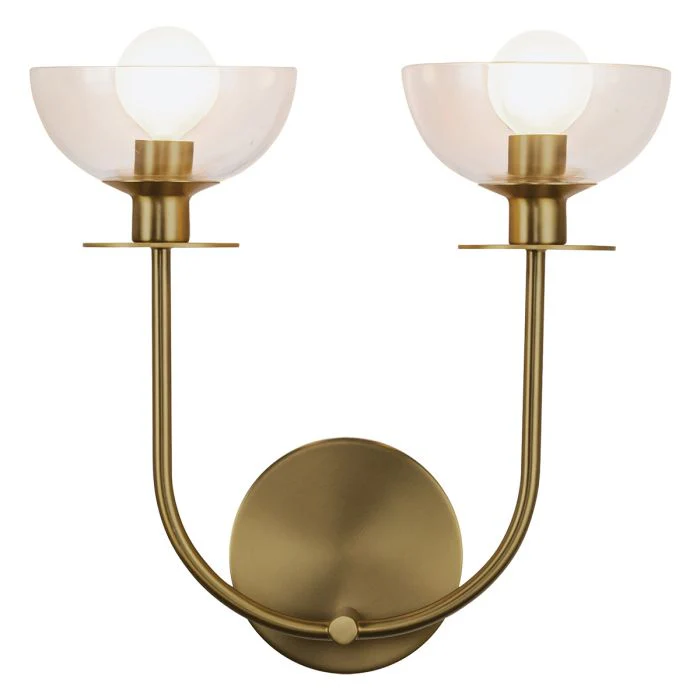 Alora Mood Sylvia 2 lt Wall Light - Brushed Gold/ Matte Black - Image 2