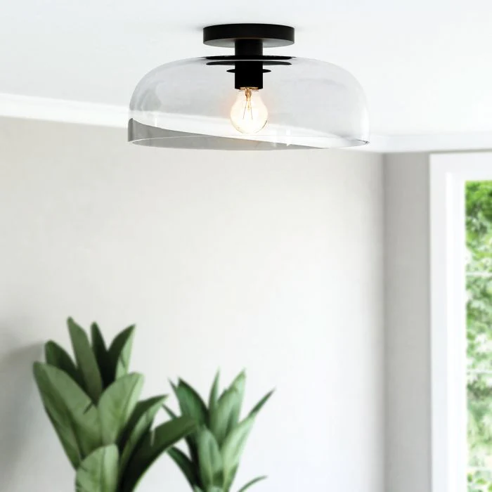 Alora Mood Sylvia 1lt Semi-Flush Light - Brushed Gold/ Matte Black - Image 10