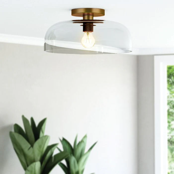 Alora Mood Sylvia 1lt Semi-Flush Light - Brushed Gold/ Matte Black - Image 4