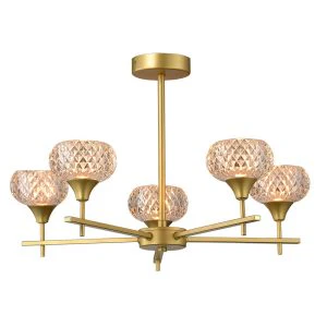 Alpine 5Lt Bathroom Ceiling Light- Black & Gold Finishes - Image 2