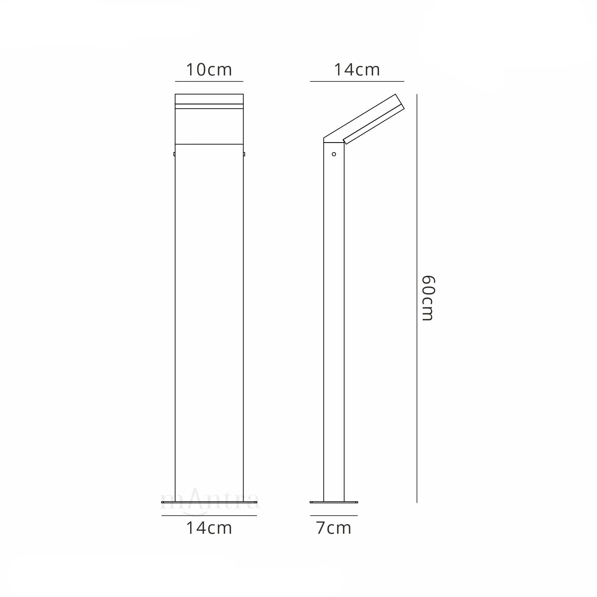 Alpine Bollard, 12W LED, 3000K, 1020lm, IP65, Anthracite - Image 2