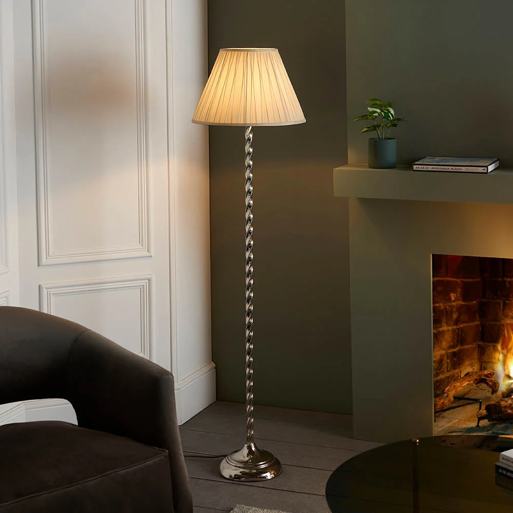 Altair & Chatsworth Floor Lamp - Polished Nickel Finish E27 - Image 2