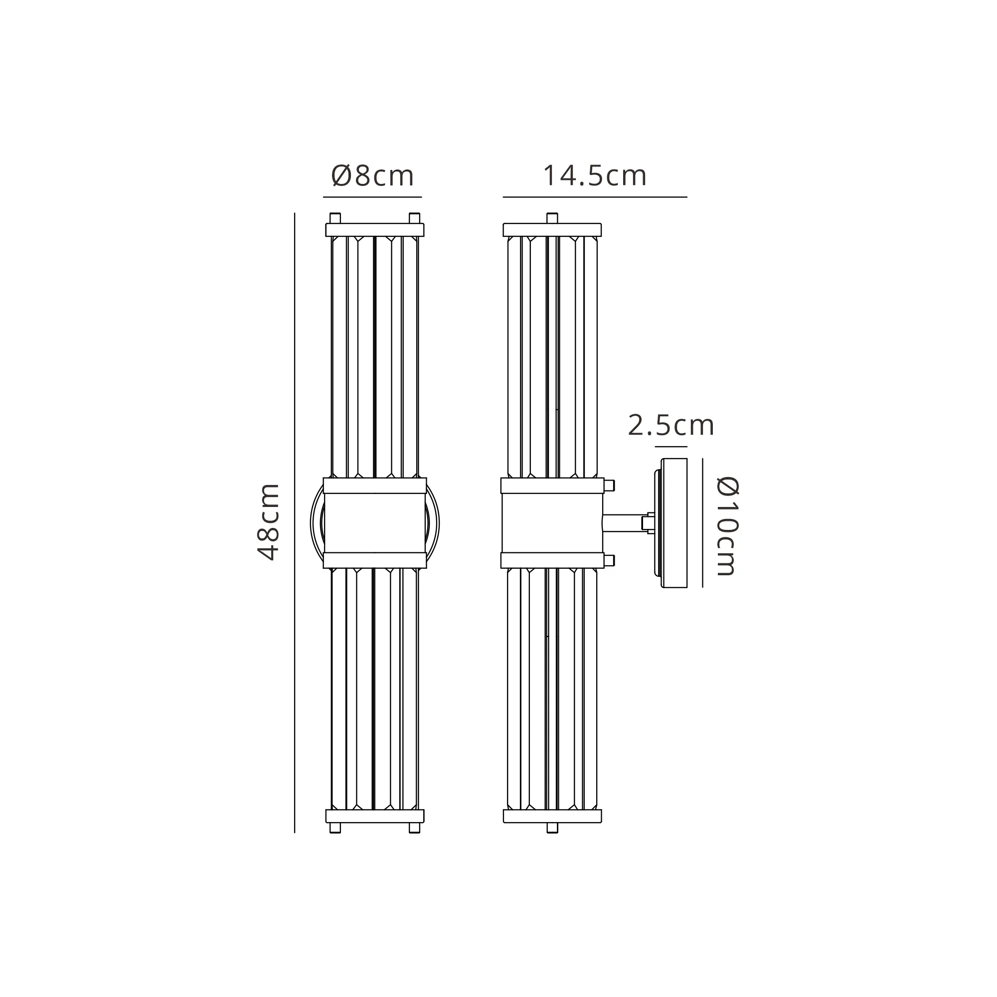 Alura 2 Light Crystal Wall Up & Down, E14, IP44, Satin Black/Clear Crystal - Image 5