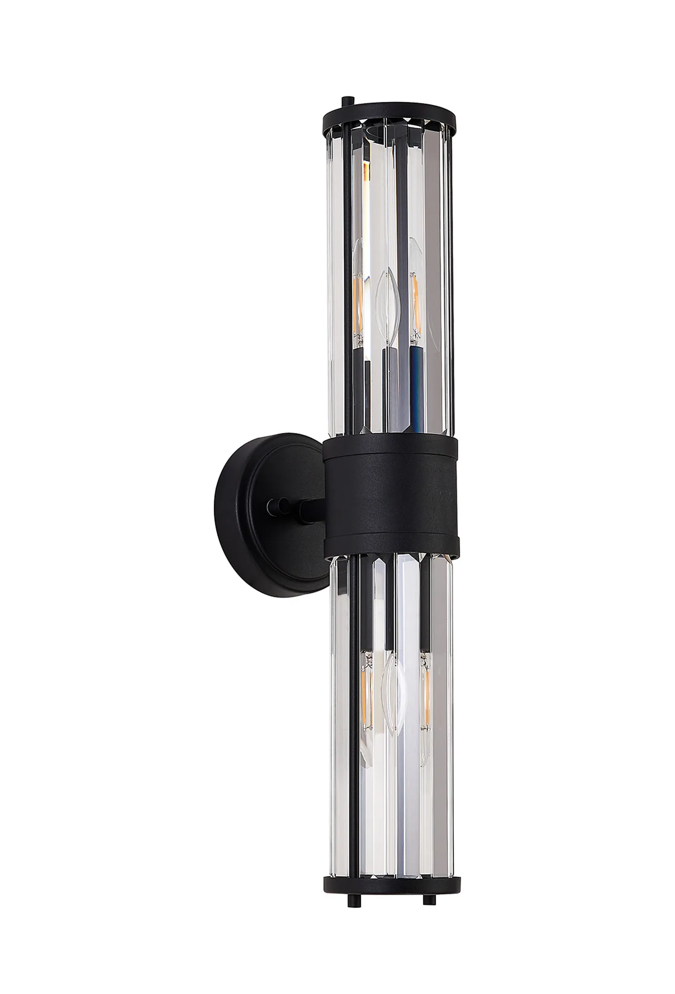 Alura 2 Light Crystal Wall Up & Down, E14, IP44, Satin Black/Clear Crystal - Image 9