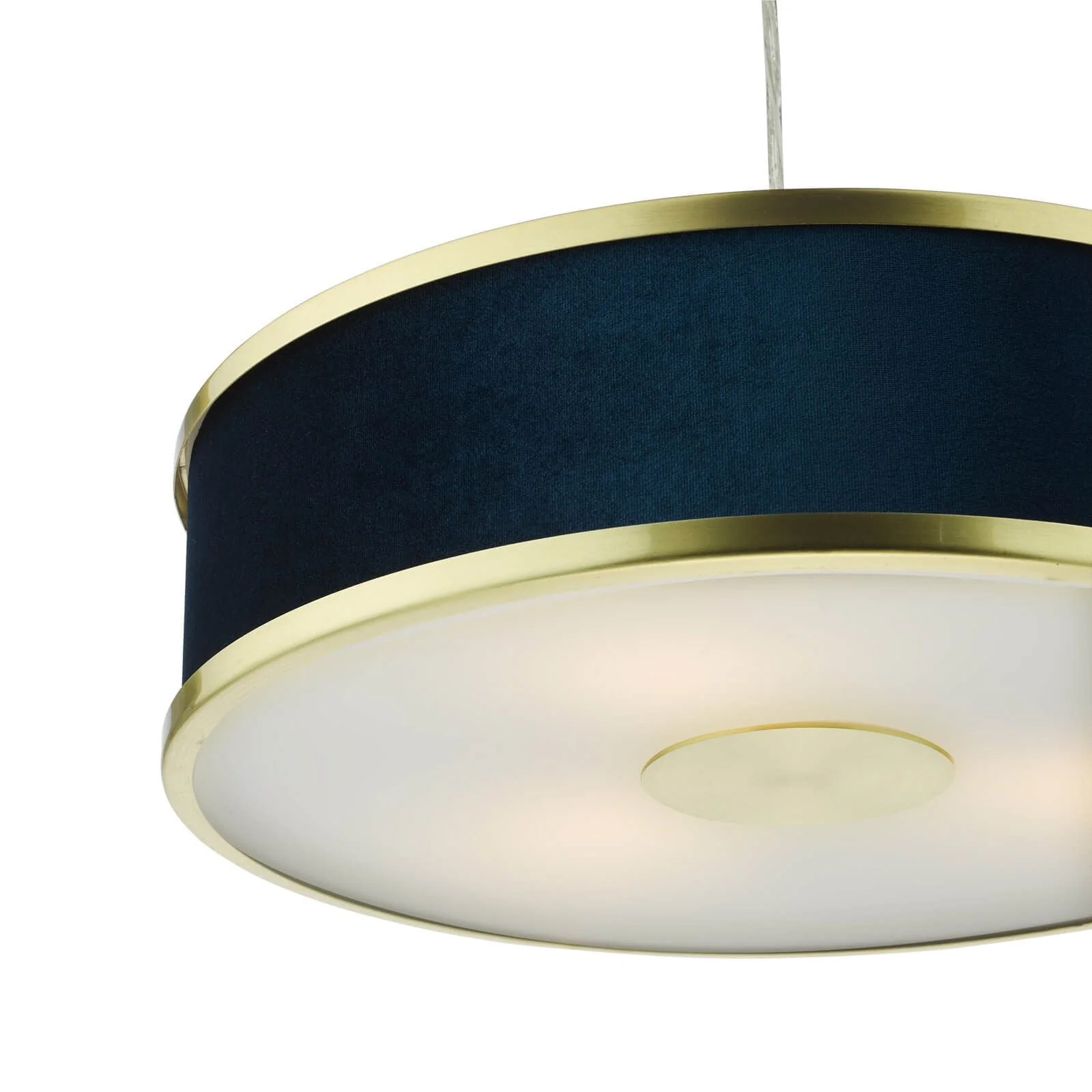 Alvaro 3/6Lt Centre Ceiling Pendant, Brushed Brass With Blue Shade/Polished Chrome Ivory/Antique Bronze & Mushroom - Image 10