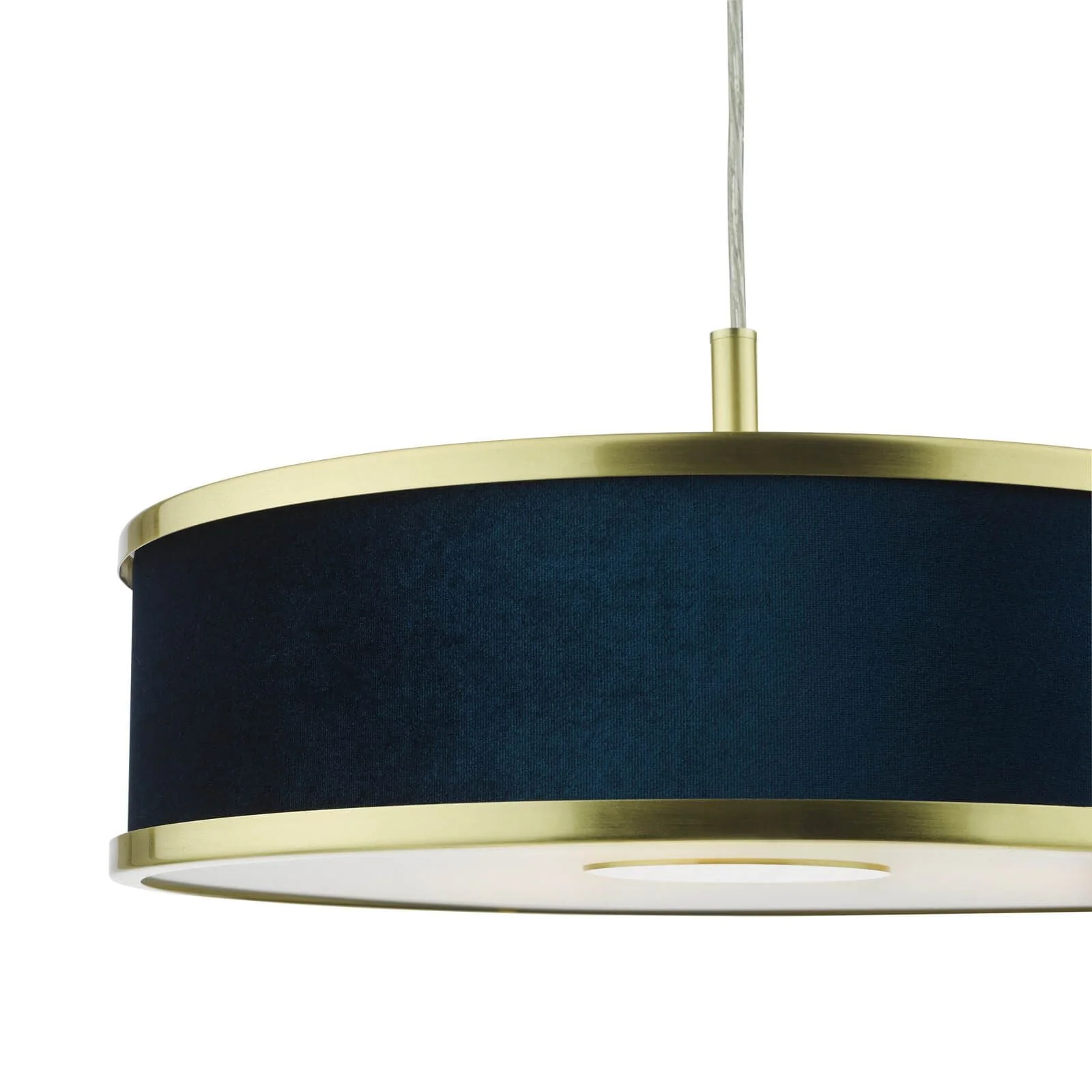 Alvaro 3/6Lt Centre Ceiling Pendant, Brushed Brass With Blue Shade/Polished Chrome Ivory/Antique Bronze & Mushroom - Image 11