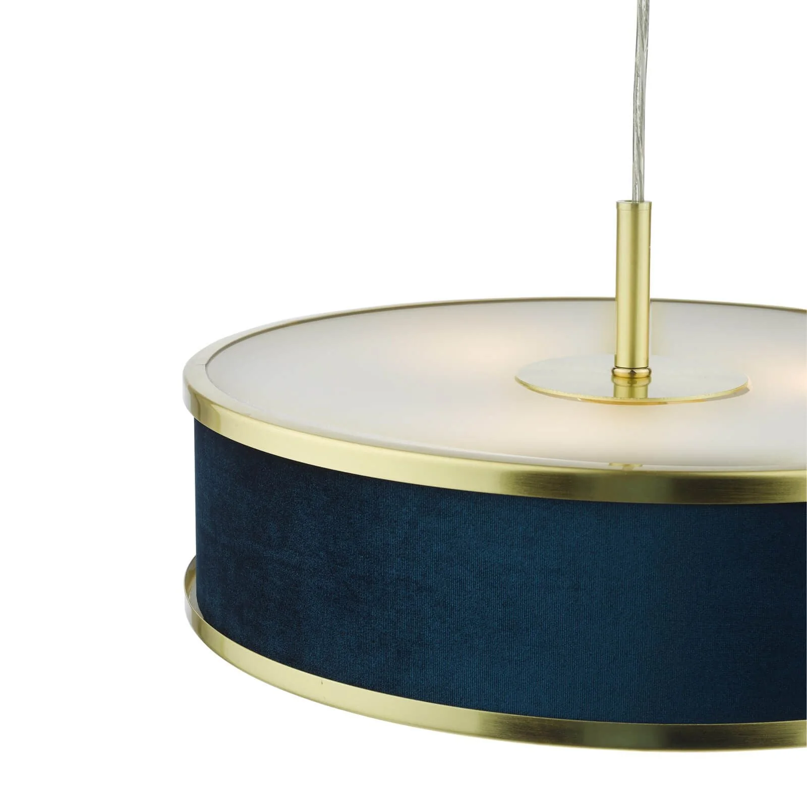 Alvaro 3/6Lt Centre Ceiling Pendant, Brushed Brass With Blue Shade/Polished Chrome Ivory/Antique Bronze & Mushroom - Image 12