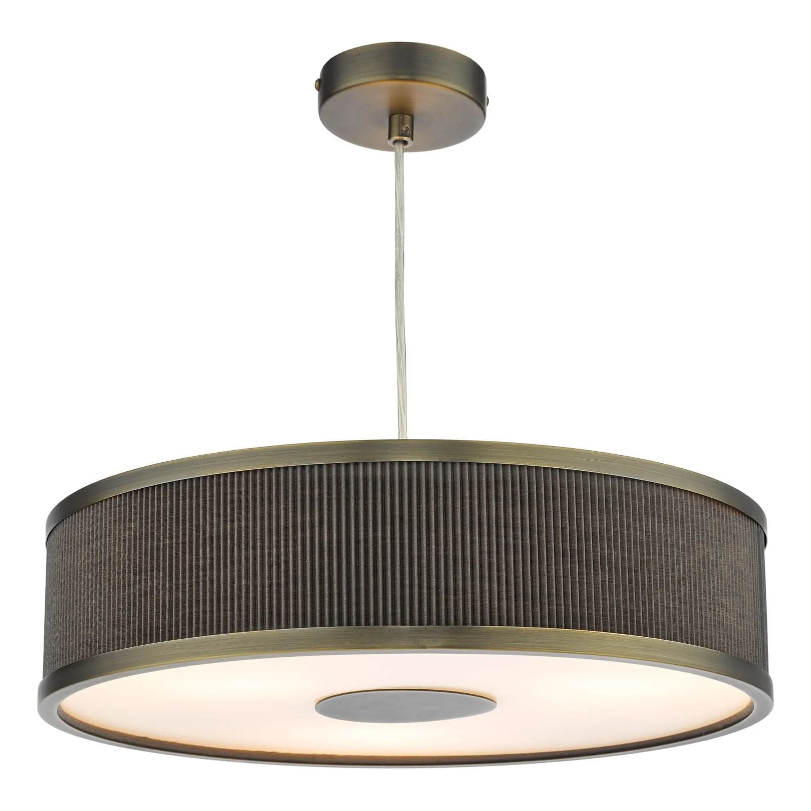Alvaro 3/6Lt Centre Ceiling Pendant, Brushed Brass With Blue Shade/Polished Chrome Ivory/Antique Bronze & Mushroom - Image 14