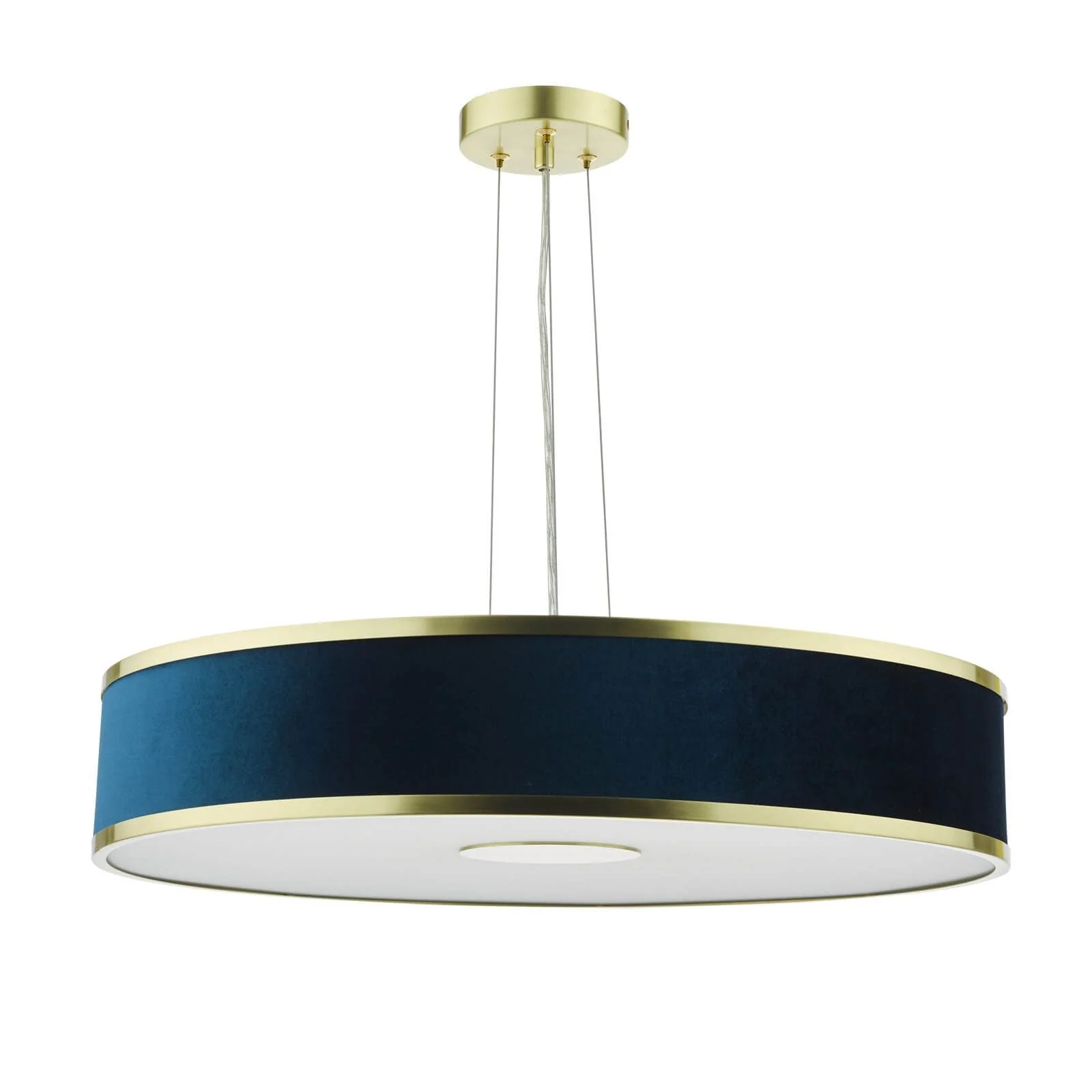 Alvaro 3/6Lt Centre Ceiling Pendant, Brushed Brass With Blue Shade/Polished Chrome Ivory/Antique Bronze & Mushroom - Image 3