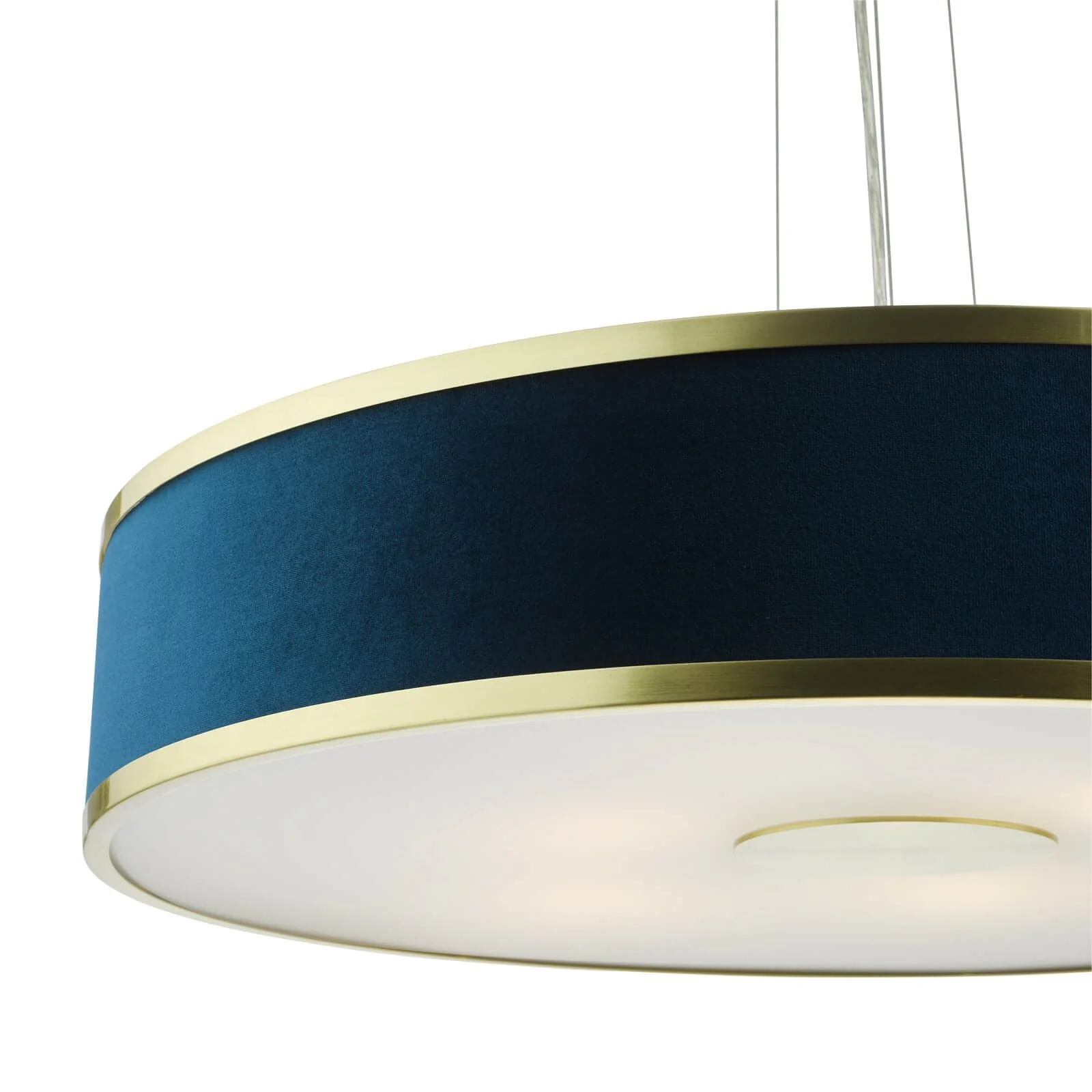 Alvaro 3/6Lt Centre Ceiling Pendant, Brushed Brass With Blue Shade/Polished Chrome Ivory/Antique Bronze & Mushroom - Image 4