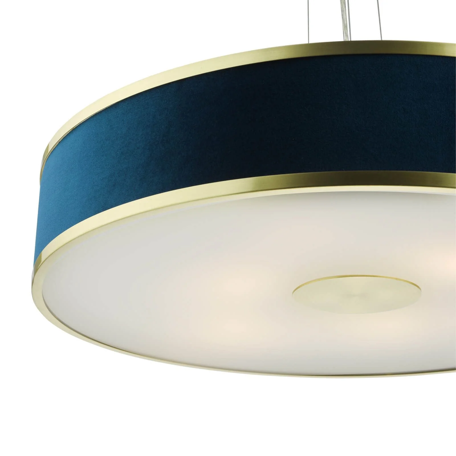 Alvaro 3/6Lt Centre Ceiling Pendant, Brushed Brass With Blue Shade/Polished Chrome Ivory/Antique Bronze & Mushroom - Image 5