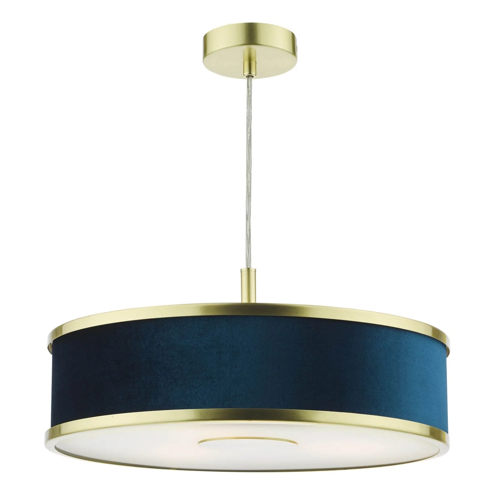 Alvaro 3/6Lt Centre Ceiling Pendant, Brushed Brass With Blue Shade/Polished Chrome Ivory/Antique Bronze & Mushroom - Image 8