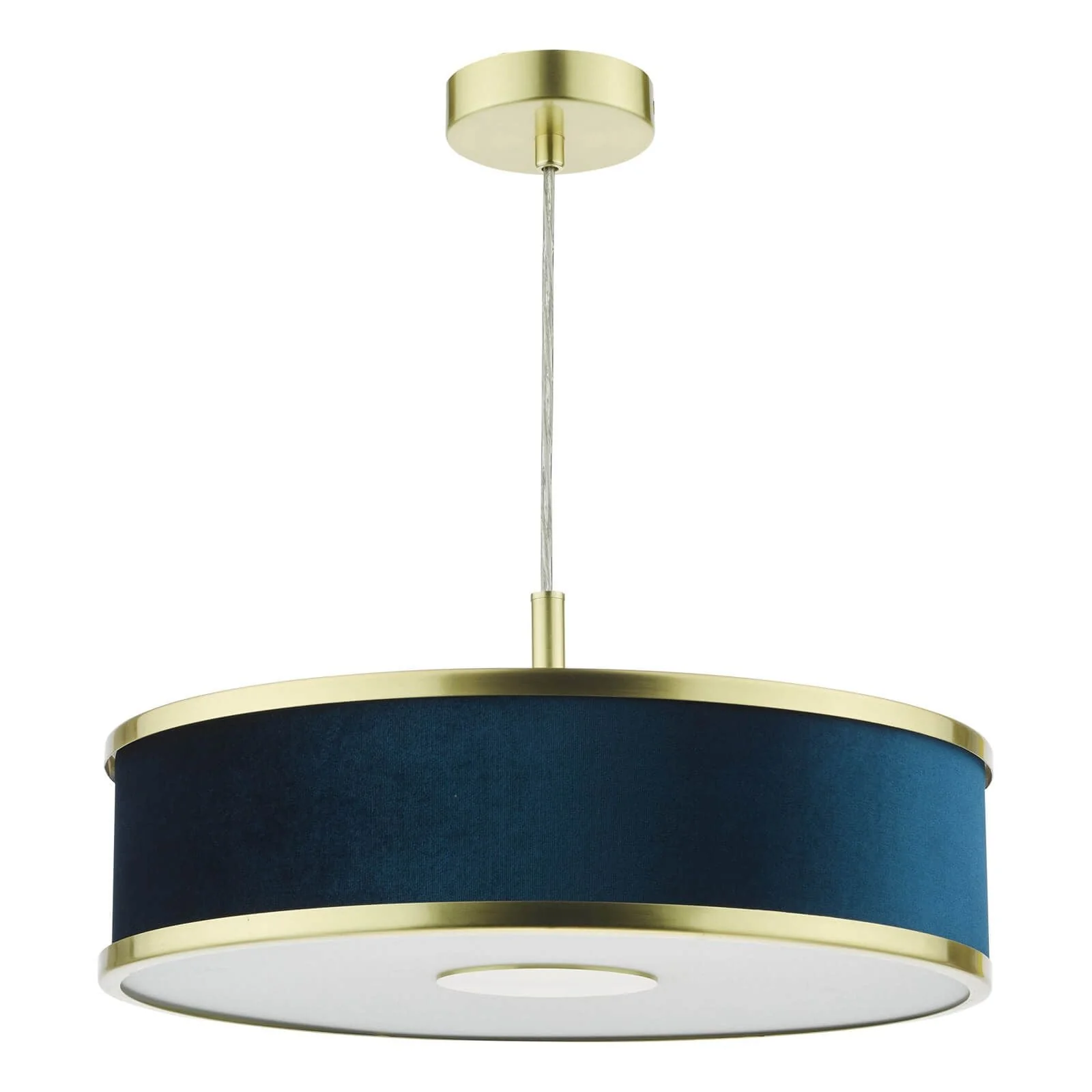 Alvaro 3/6Lt Centre Ceiling Pendant, Brushed Brass With Blue Shade/Polished Chrome Ivory/Antique Bronze & Mushroom - Image 9