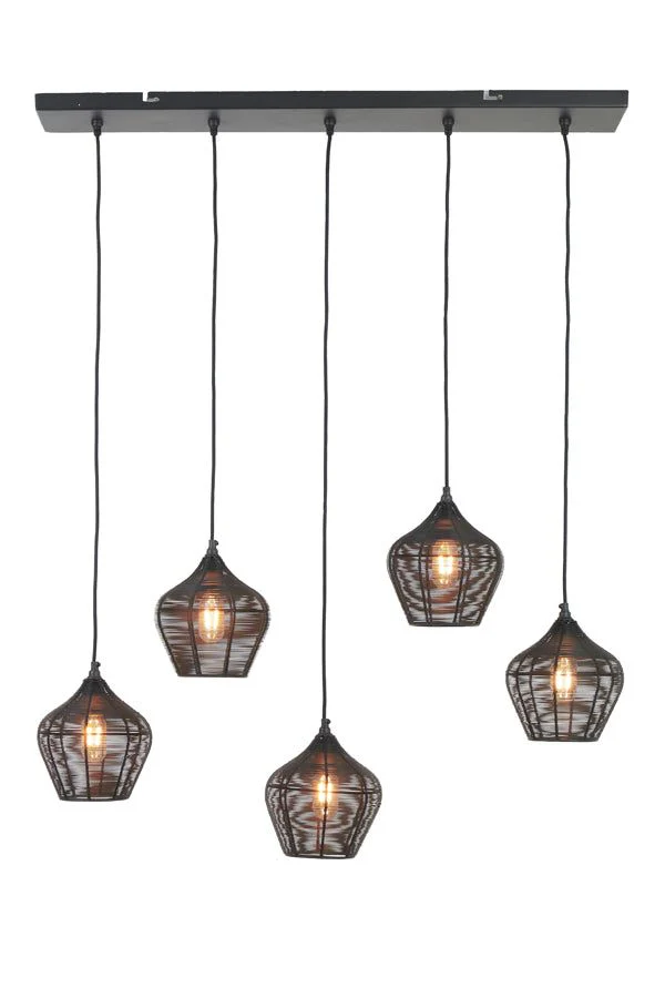 Alvaro 5/10Lt Hanging Lamp - Antique Bronze / Matt Black Finish - Image 5