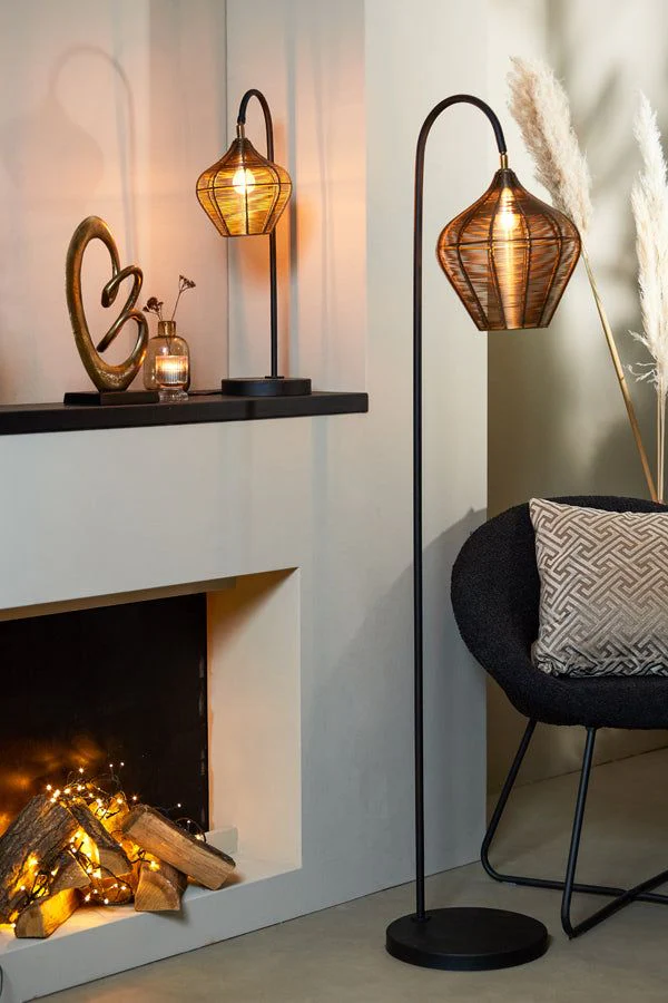 Alvaro Floor Lamp - Matt Black/Antique Bronze & Matt Black Finish - Image 13