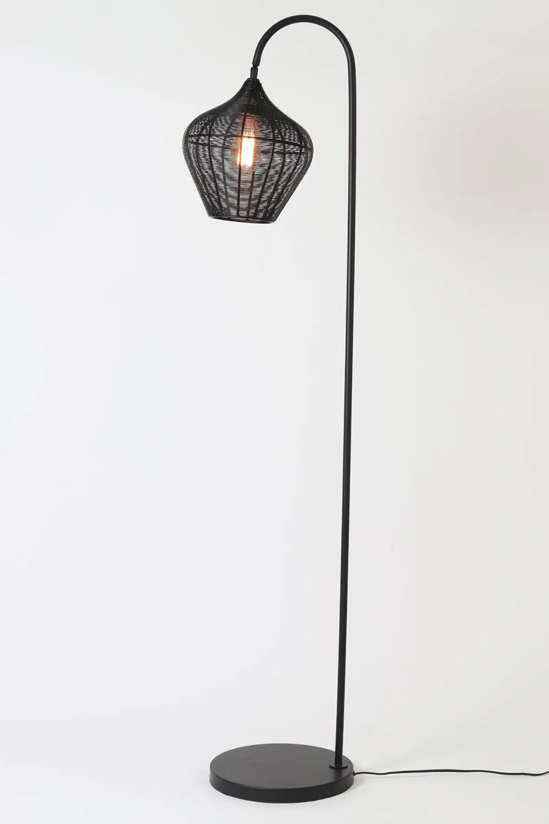 Alvaro Floor Lamp - Matt Black/Antique Bronze & Matt Black Finish - Image 2