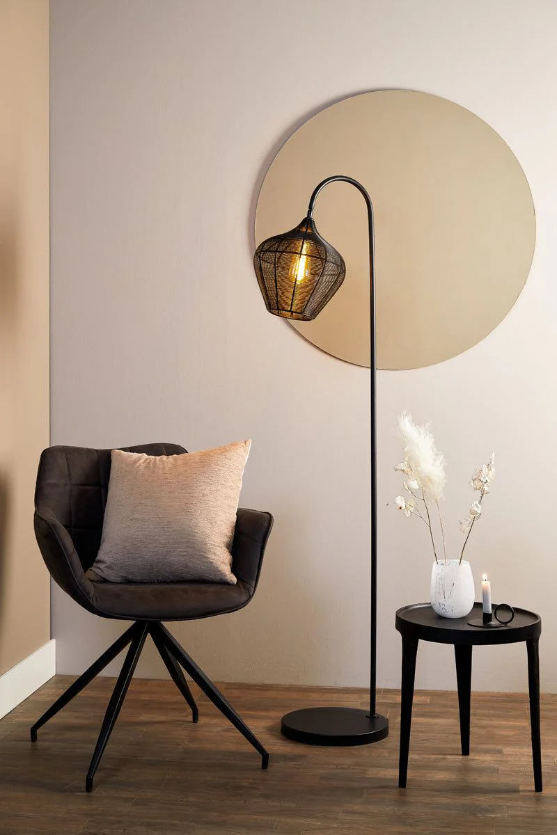 Alvaro Floor Lamp - Matt Black/Antique Bronze & Matt Black Finish - Image 3