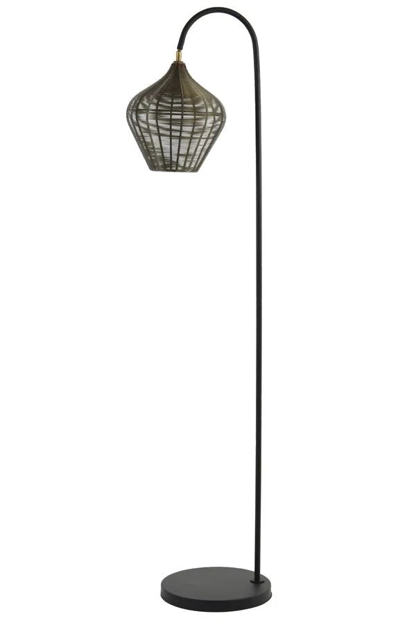 Alvaro Floor Lamp - Matt Black/Antique Bronze & Matt Black Finish - Image 7