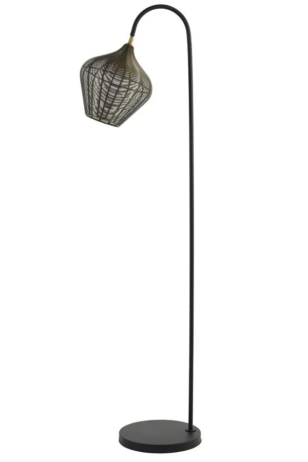 Alvaro Floor Lamp - Matt Black/Antique Bronze & Matt Black Finish - Image 8