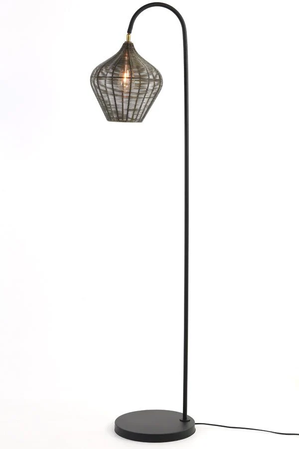 Alvaro Floor Lamp - Matt Black/Antique Bronze & Matt Black Finish - Image 9