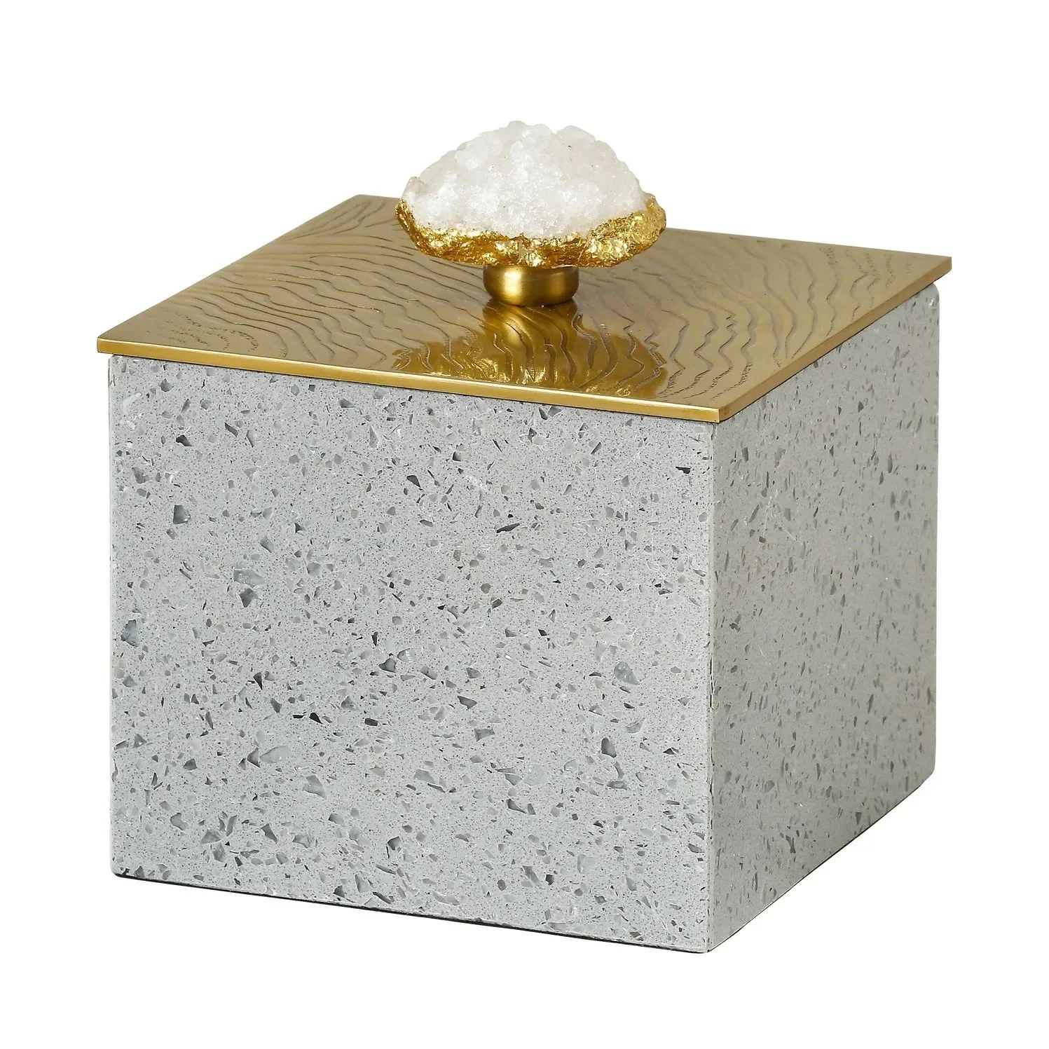 Alyssa Small/Large Canister - Granite & Gold Finish - Image 2