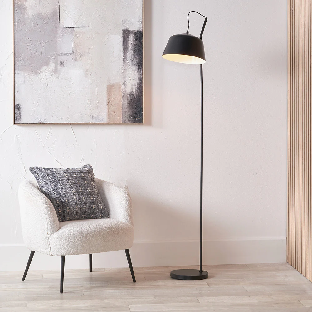 Amalie Retro Task Floor Lamp - Black/Grey - Image 3