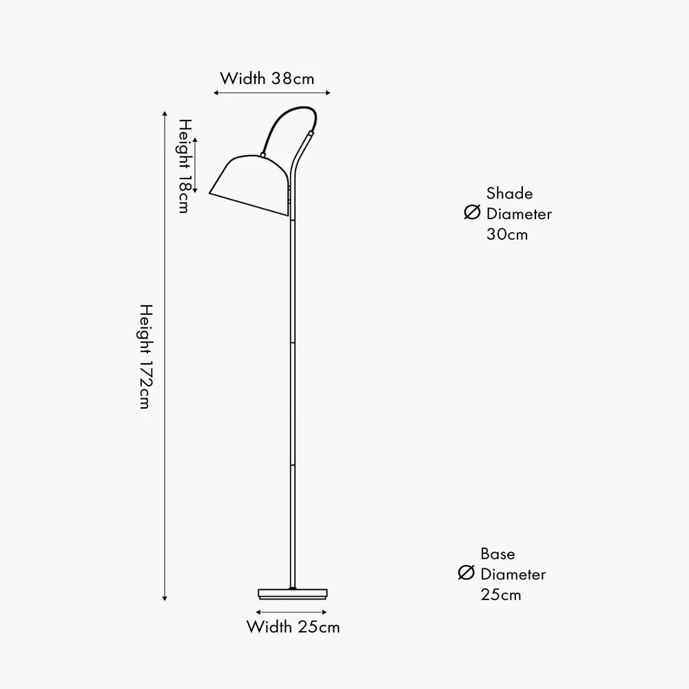 Amalie Retro Task Floor Lamp - Black/Grey - Image 4