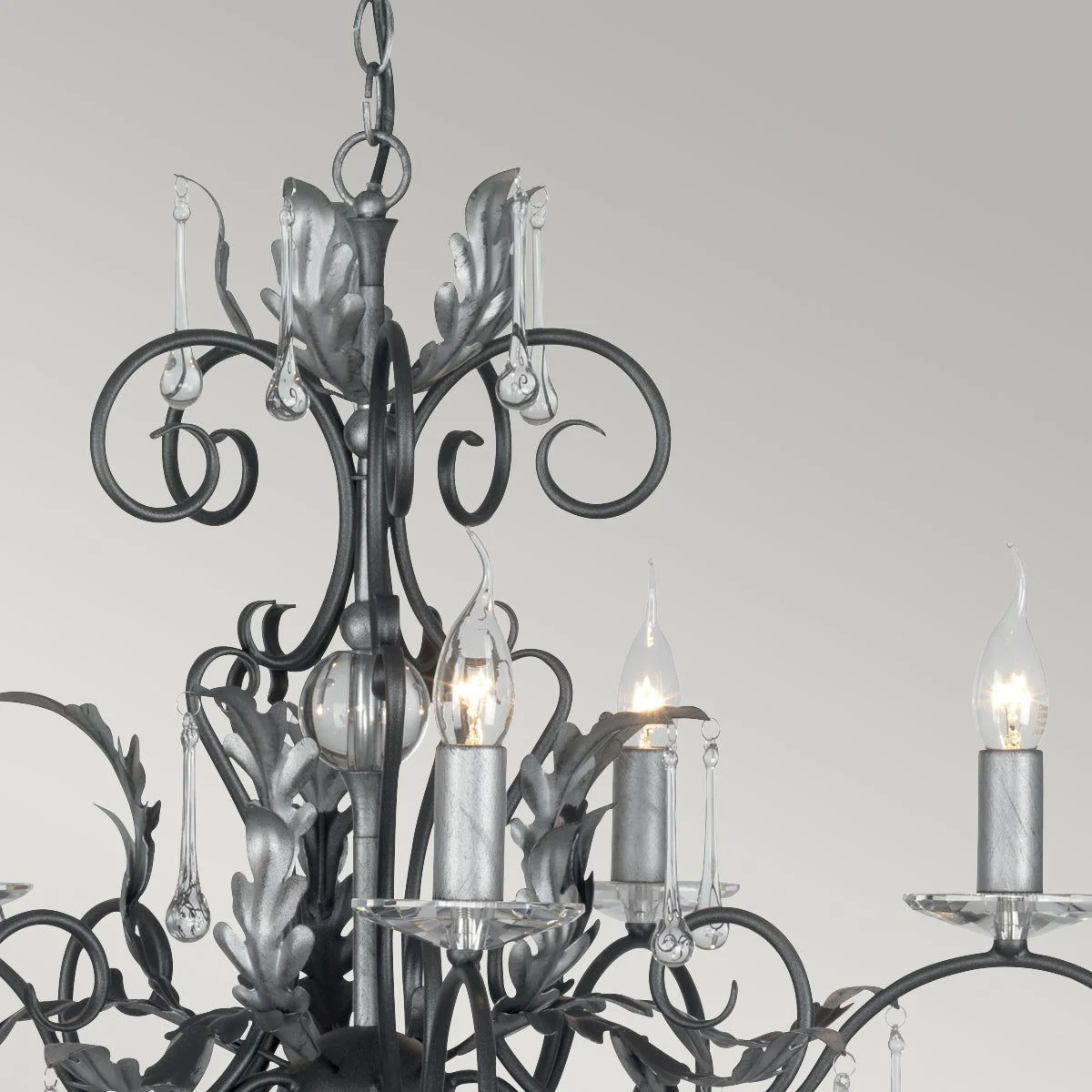 Amarilli 15Lt Chandelier Ceiling Light - Black & Silver/Bronze Finish - Image 2