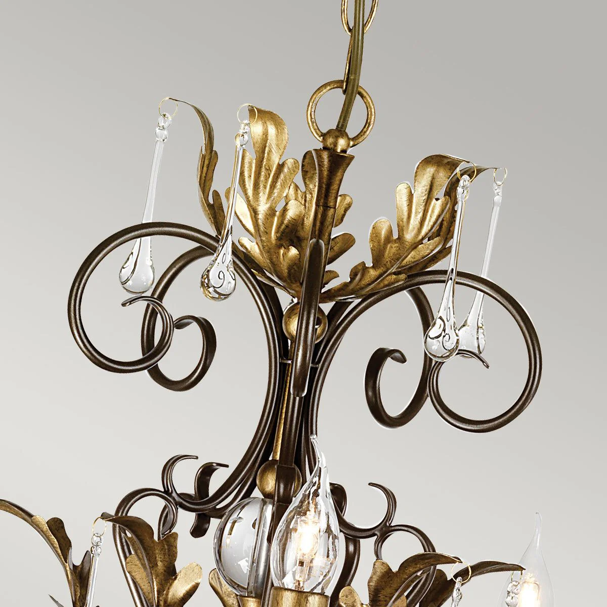 Amarilli 15Lt Chandelier Ceiling Light - Black & Silver/Bronze Finish - Image 6
