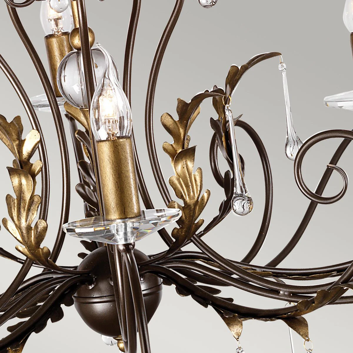 Amarilli 15Lt Chandelier Ceiling Light - Black & Silver/Bronze Finish - Image 7