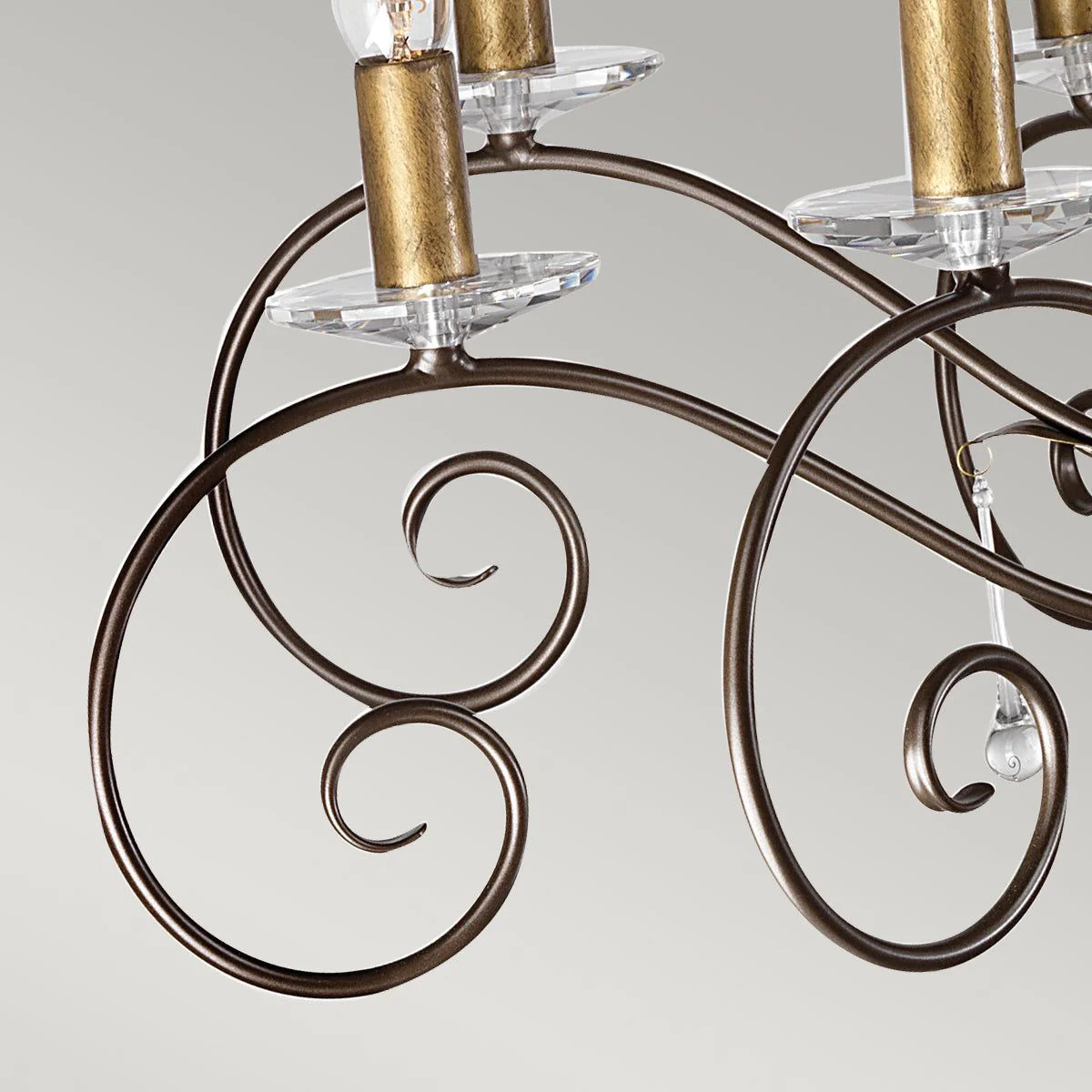 Amarilli 15Lt Chandelier Ceiling Light - Black & Silver/Bronze Finish - Image 9