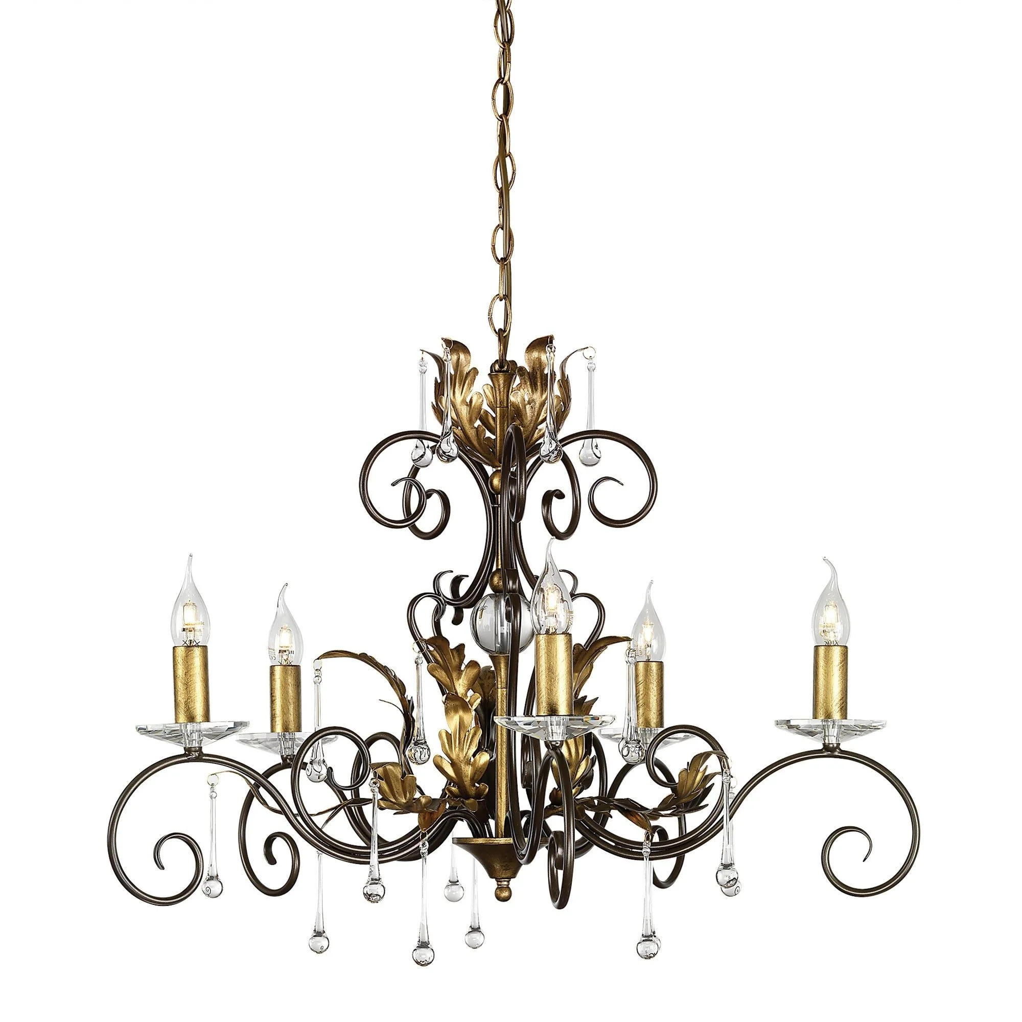 Amarilli 3/5/10Lt Centre Ceiling Light - Black & Silver/Bronze & Gold Finish - Image 4
