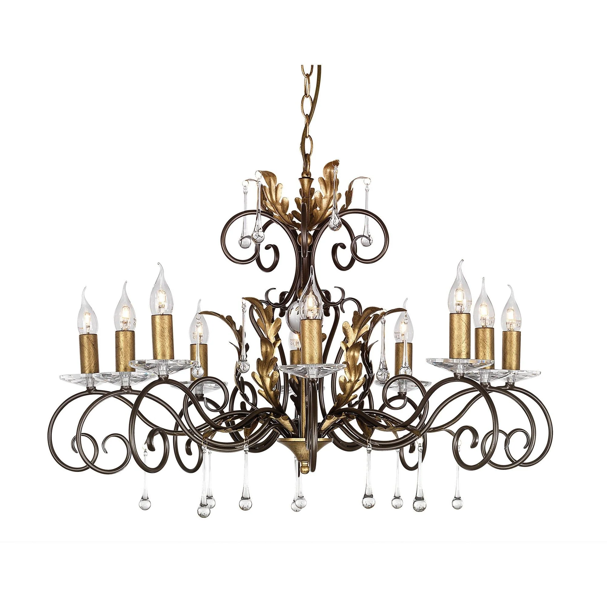Amarilli 3/5/10Lt Centre Ceiling Light - Black & Silver/Bronze & Gold Finish - Image 6