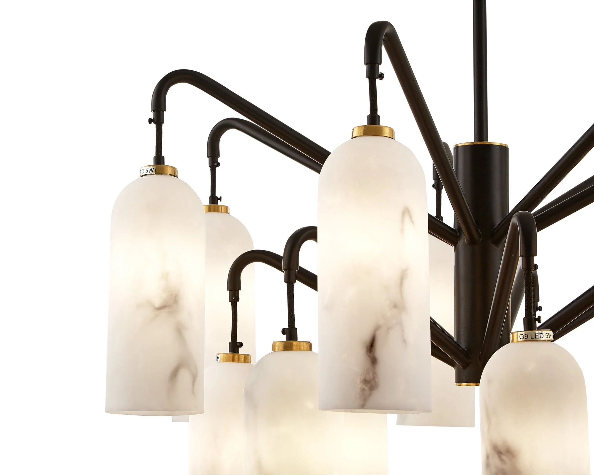 Amatti Chandelier - Alabaster Lamp; Black G9 - Image 5