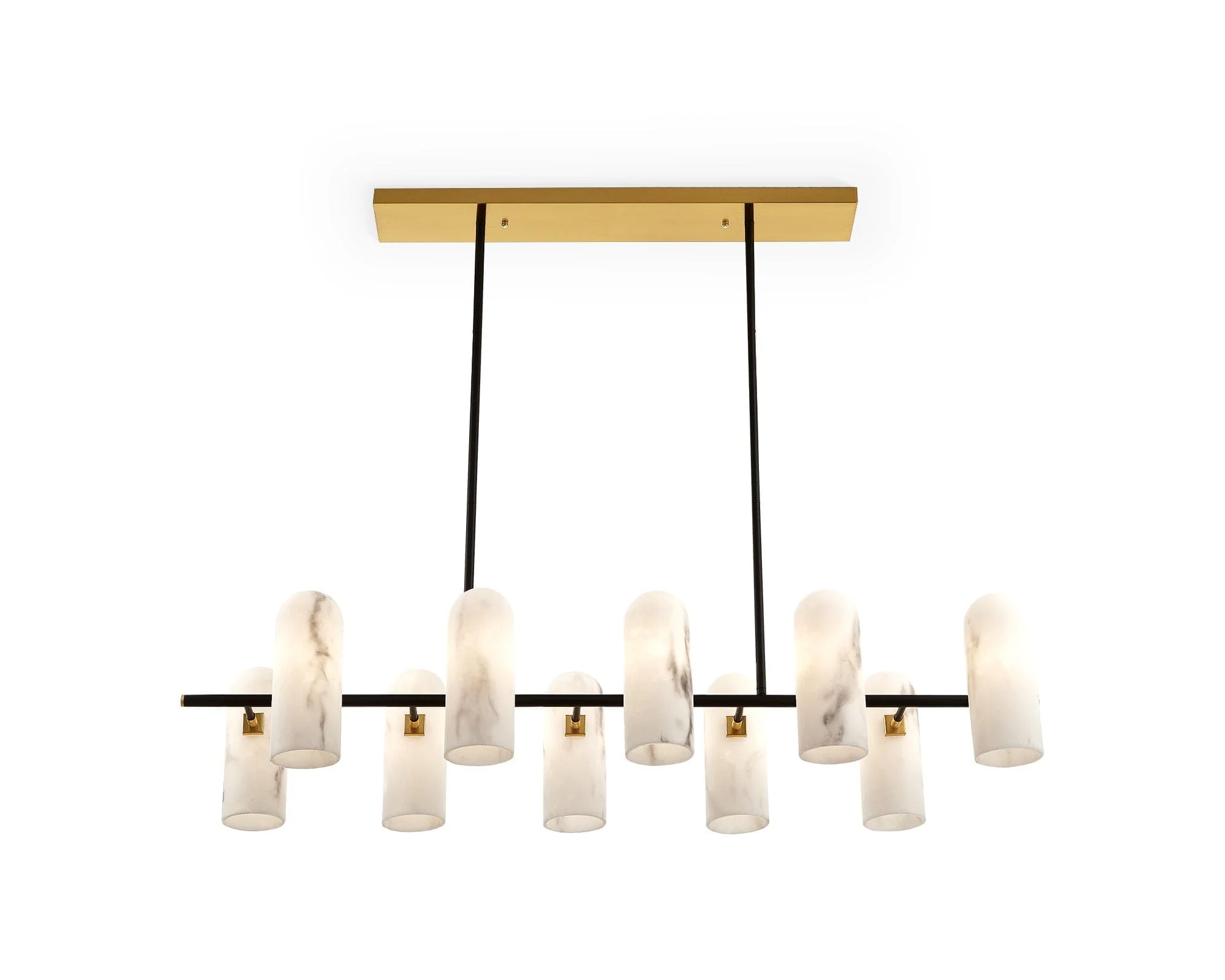 Amatti Long Chandelier - Alabaster, Black & Brass G9 - Image 2