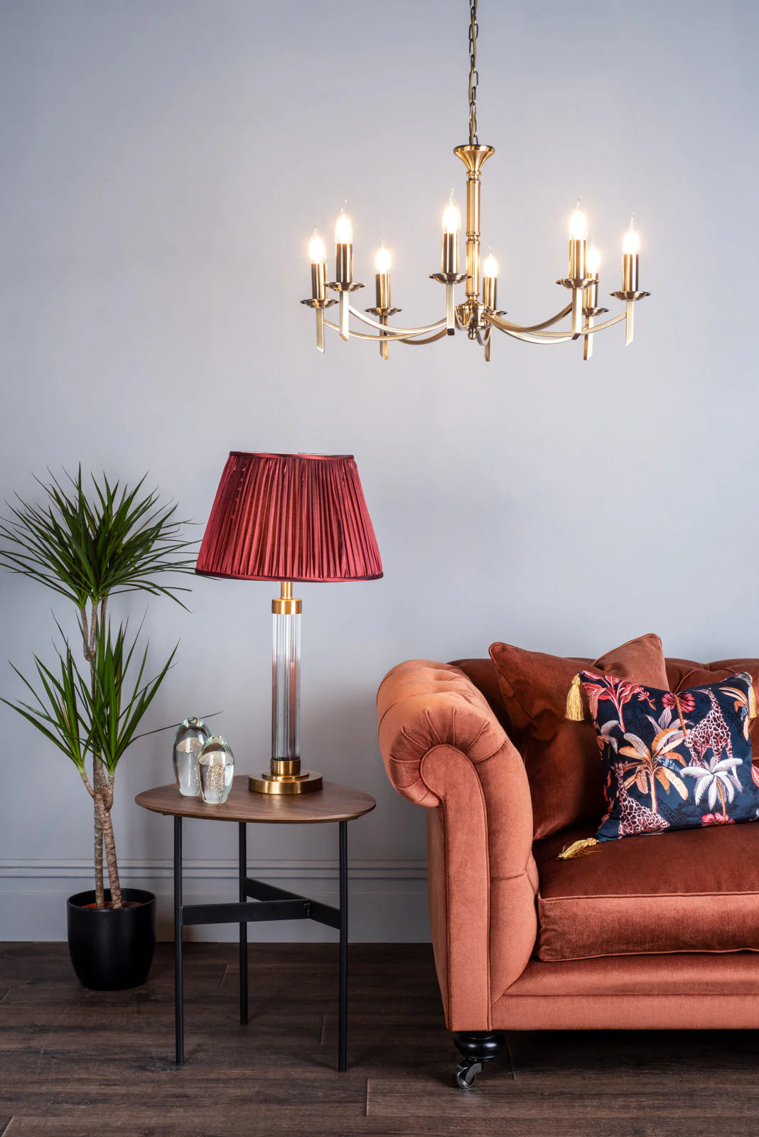 Ambassador 5/8Lt Light Fitting Dual Mount - Antique Brass/Satin Chrome Finish - Image 17