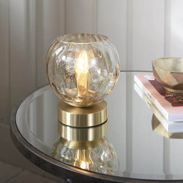 Amber 1Lt Table Lamp - Champagne / Brass Finish - Image 2