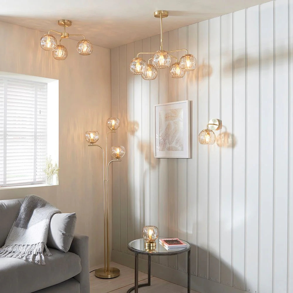 Amber 1Lt Wall Light - Champagne / Brass Finish - Image 3