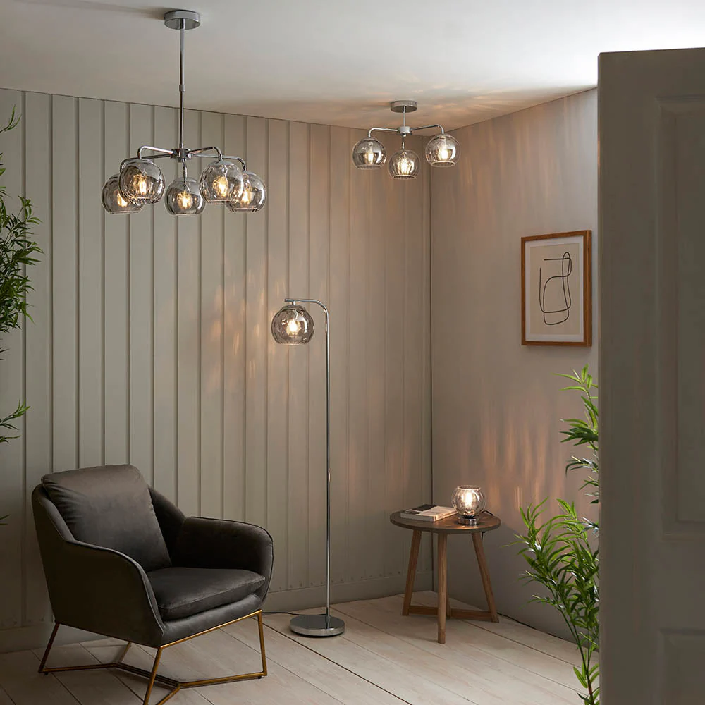 Amber 5Lt Pendant Centre Light - Champagne / Brass Finish - Image 4