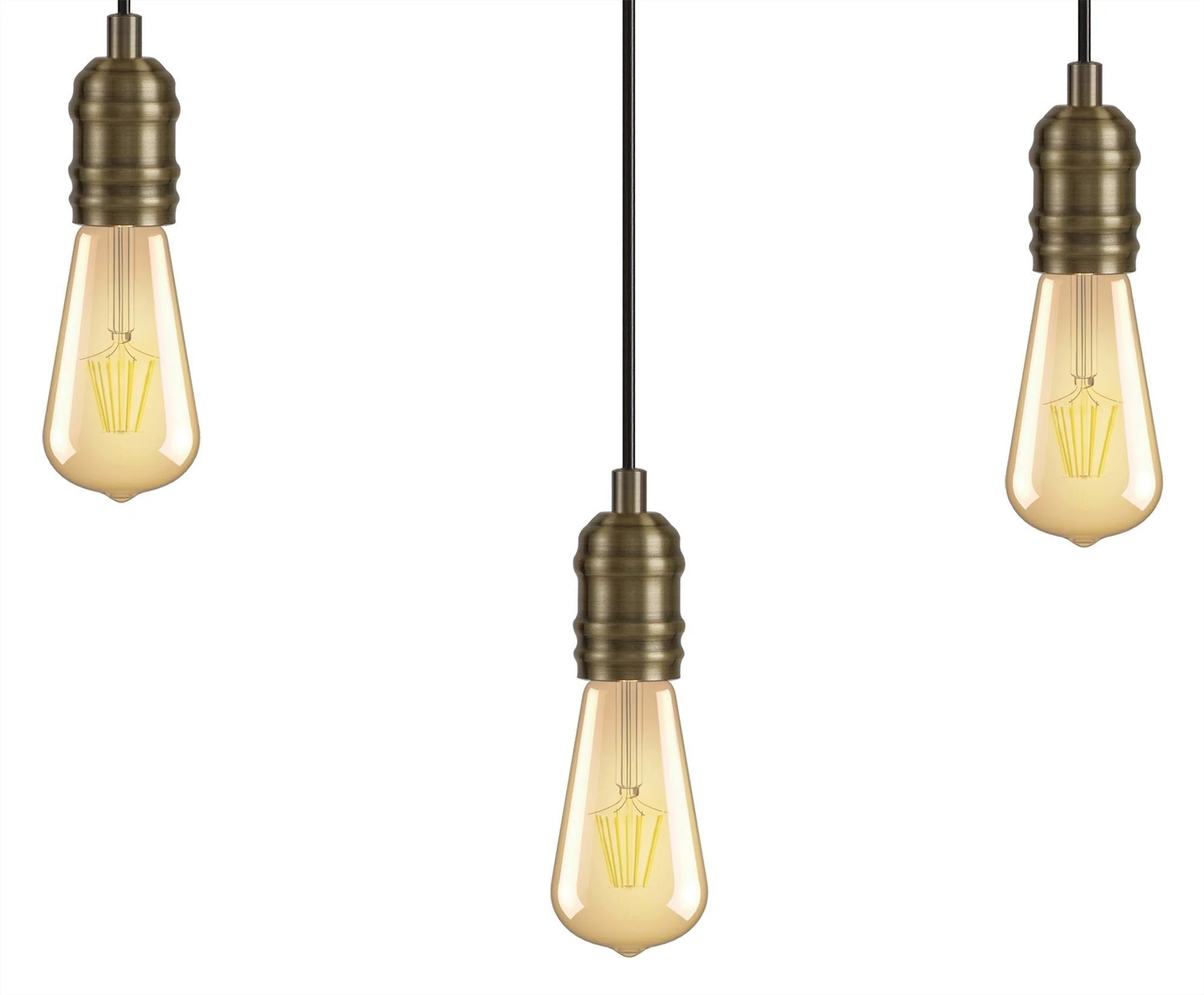 Ambover Kitchen Table/Island Ceiling Light, 3/4/6Lt x E27, Medium Oak & Antique Brass, IP20 - Image 2