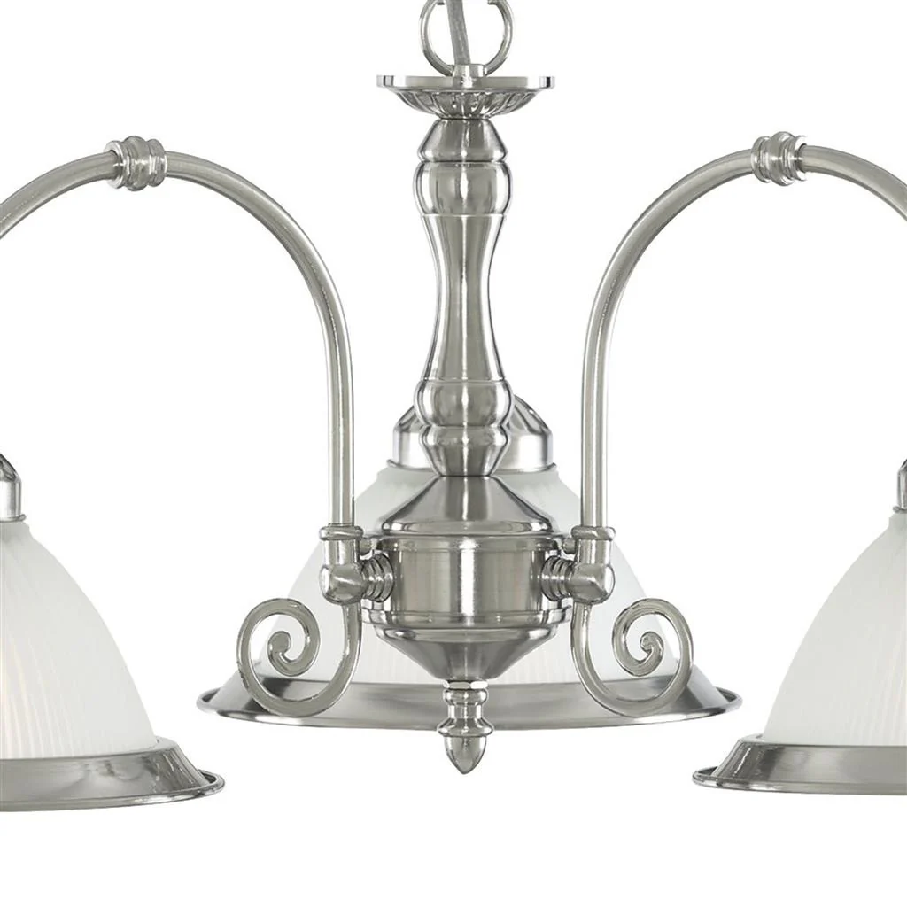 American Diner 3/5Lt Multi-Arm Pendant - Antique Brass/Satin Silver Finish - Image 4