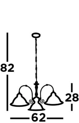 American Diner 3/5Lt Multi-Arm Pendant - Antique Brass/Satin Silver Finish - Image 5