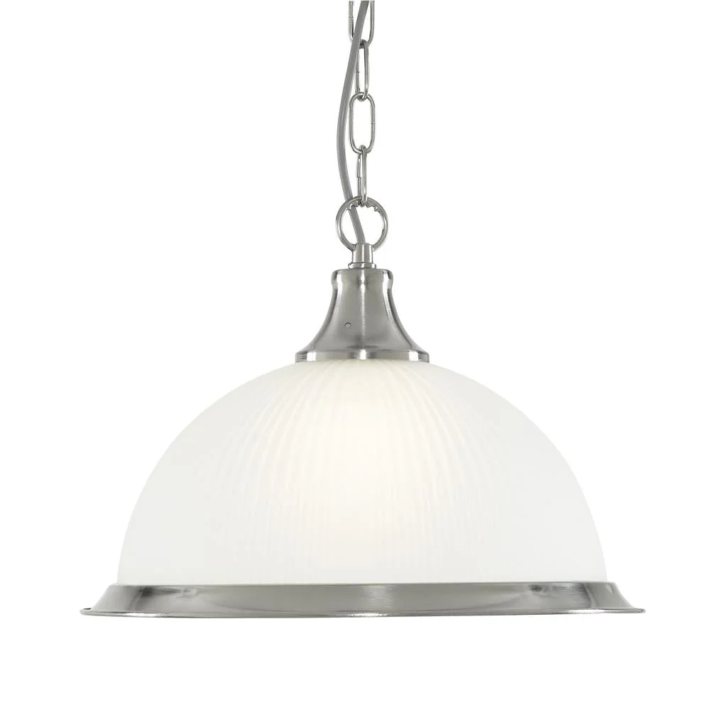 American Diner Pendant - Antique Brass/Silver & Glass - Image 4