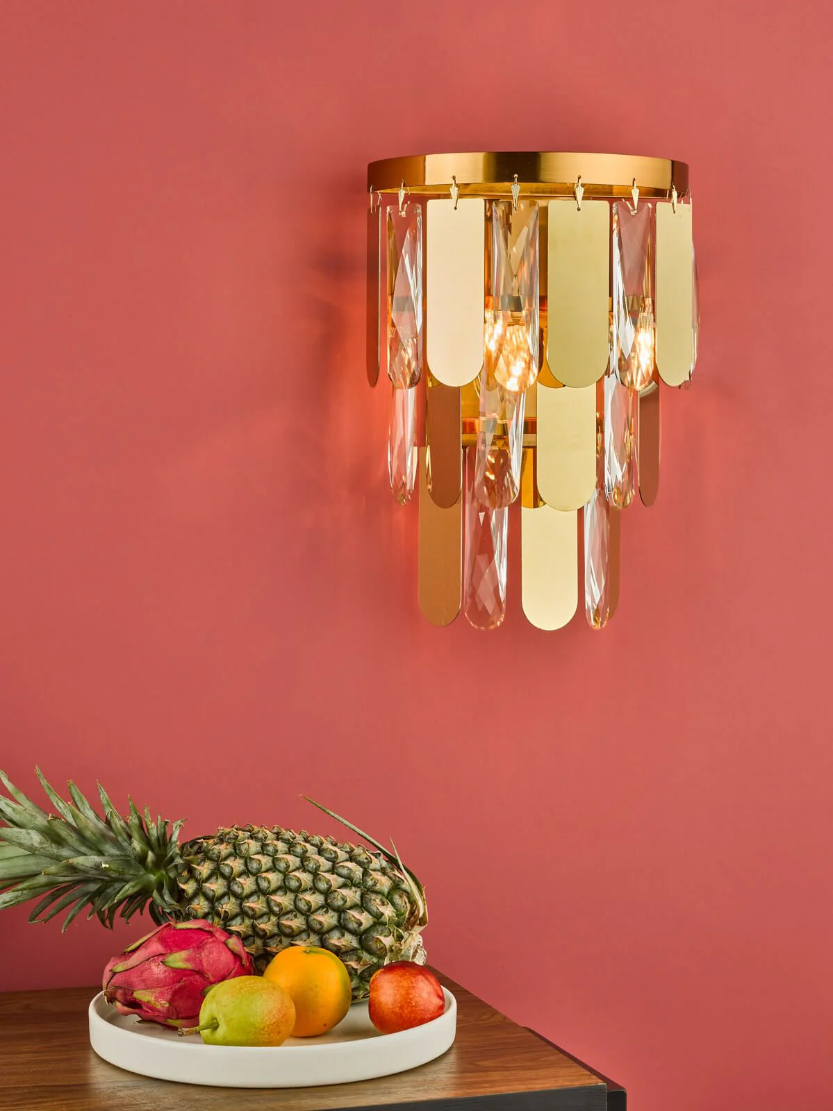 Amira 2 Light Wall Light Polished Gold Crystal - Image 4