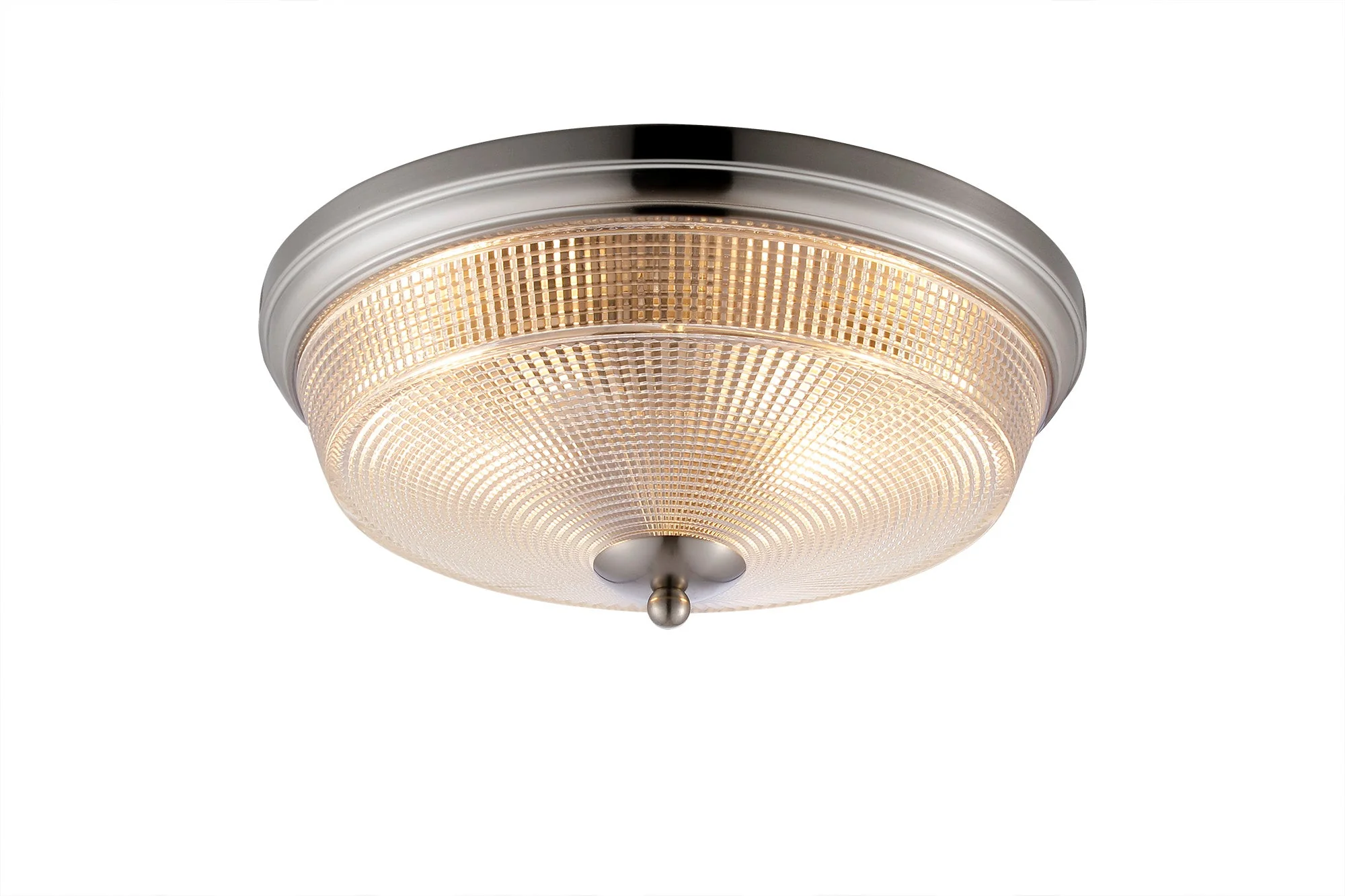 Amoray 2 Light E27 Flush Ceiling Light, IP44, Satin Black/Prismatic Glass - Image 6
