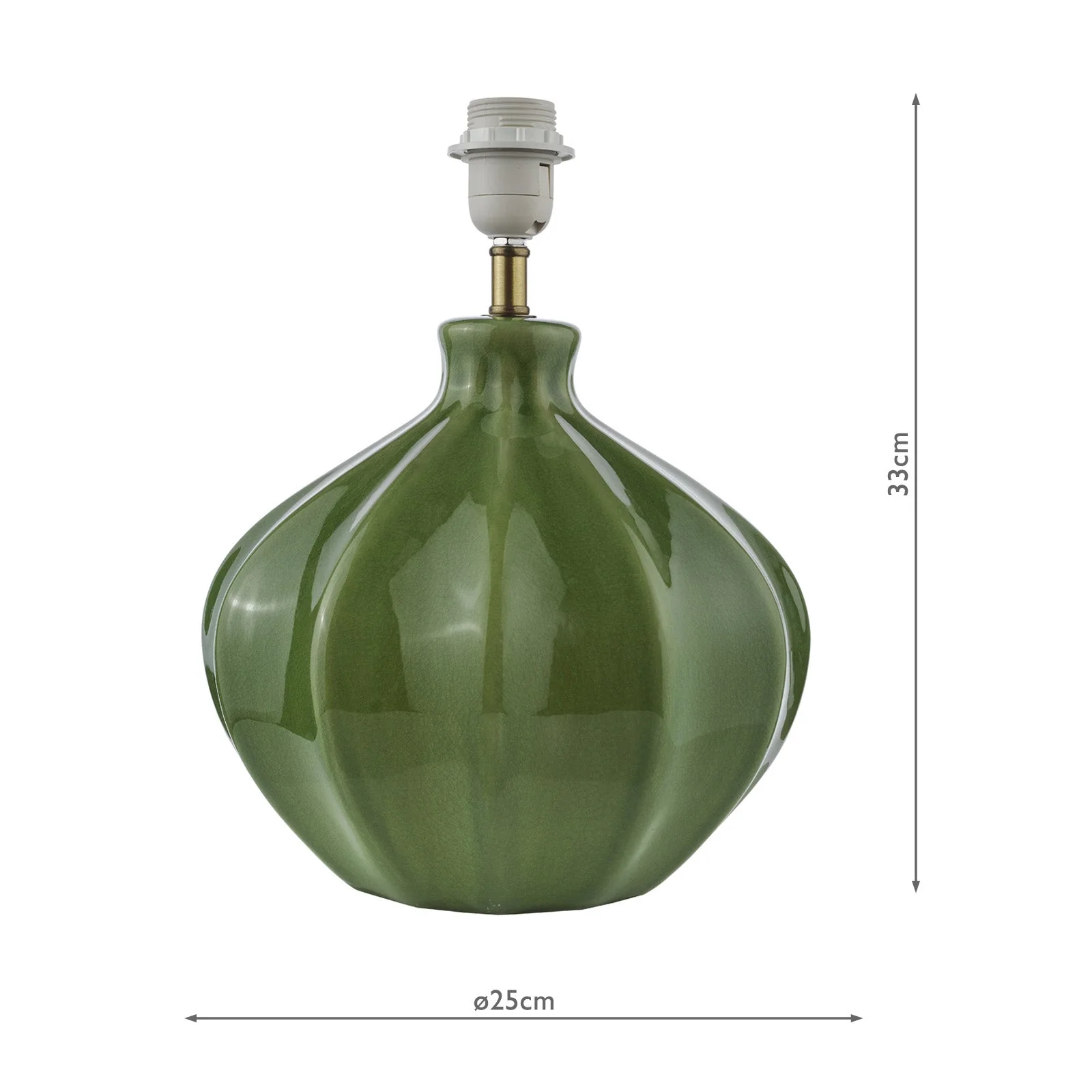 Amrita Ceramic Table Lamp Red/ Green and Antique Brass Base Only - Image 3