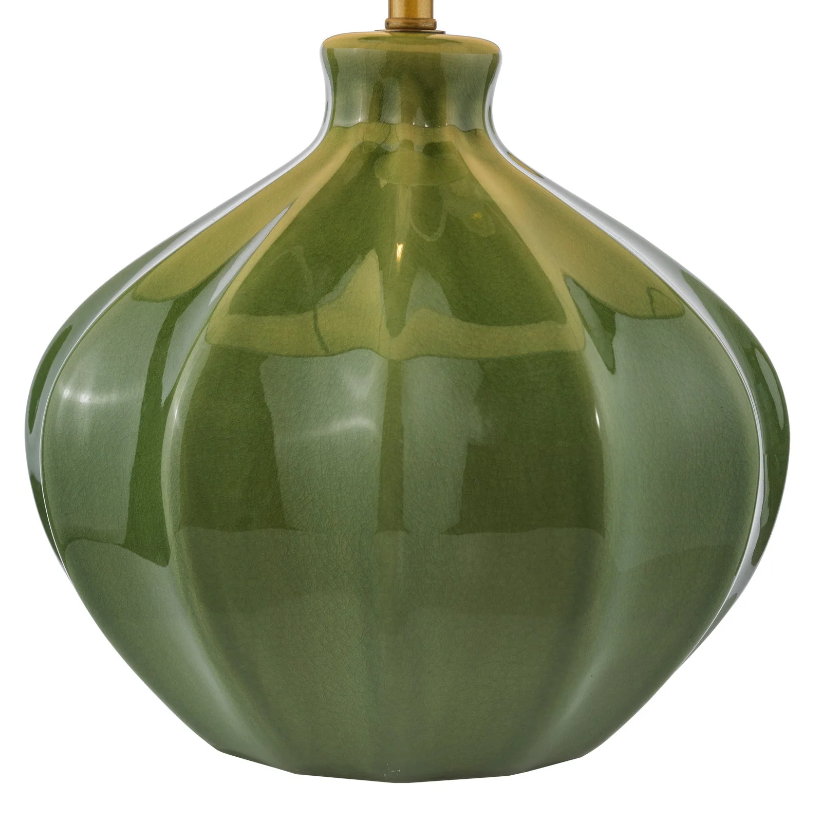 Amrita Ceramic Table Lamp Red/ Green and Antique Brass Base Only - Image 4
