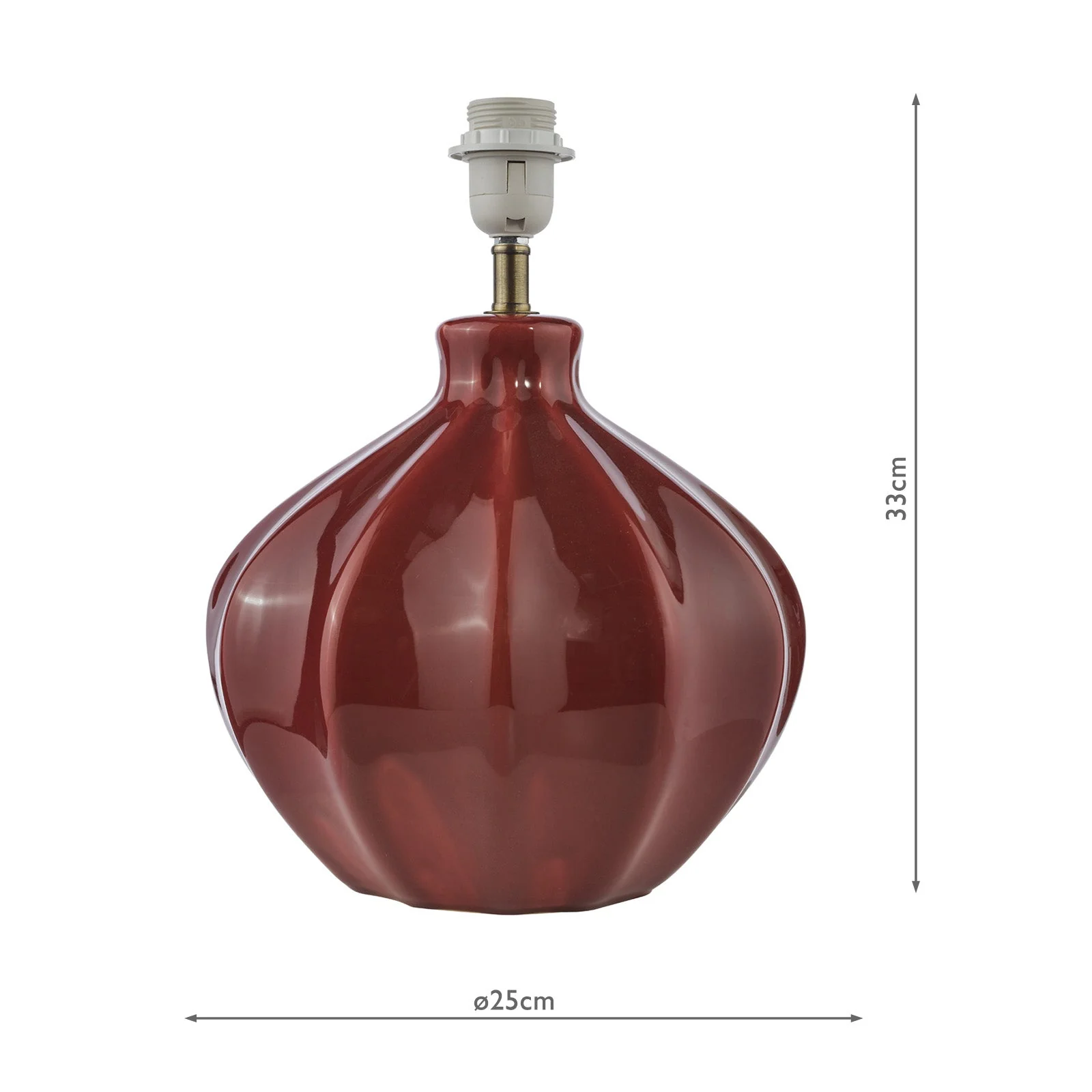 Amrita Ceramic Table Lamp Red/ Green and Antique Brass Base Only - Image 6