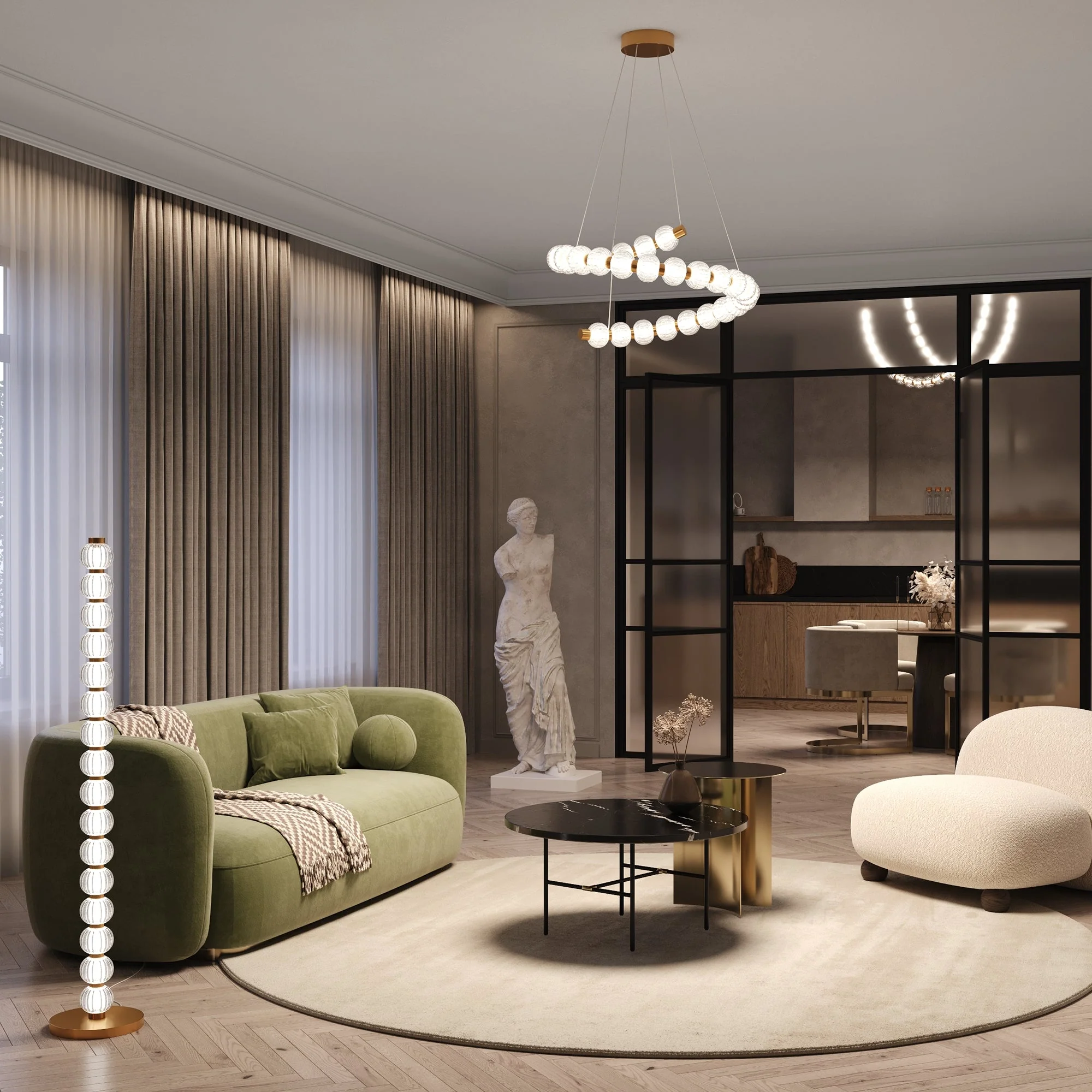Amulet Floor lamp Integrated LED - Gold Finish - Image 4